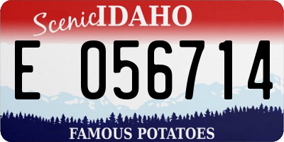 ID license plate E056714