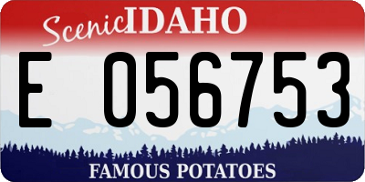 ID license plate E056753
