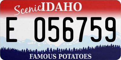ID license plate E056759