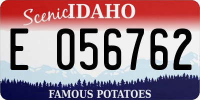 ID license plate E056762