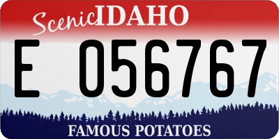 ID license plate E056767