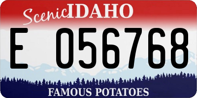 ID license plate E056768