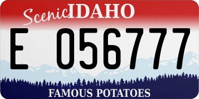 ID license plate E056777