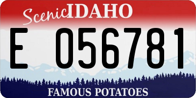 ID license plate E056781