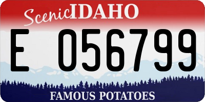 ID license plate E056799