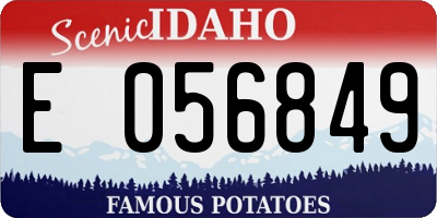 ID license plate E056849