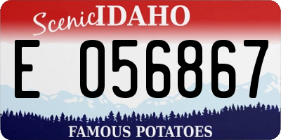 ID license plate E056867