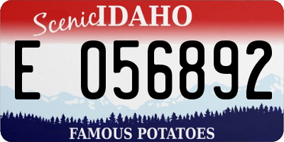 ID license plate E056892