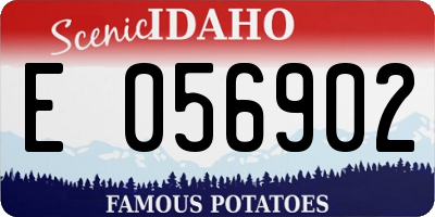 ID license plate E056902