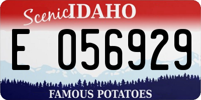 ID license plate E056929