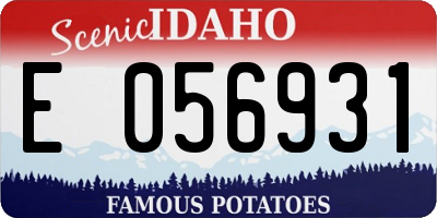 ID license plate E056931