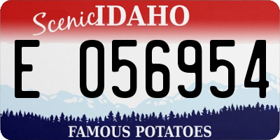 ID license plate E056954