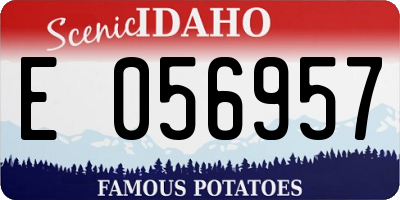 ID license plate E056957
