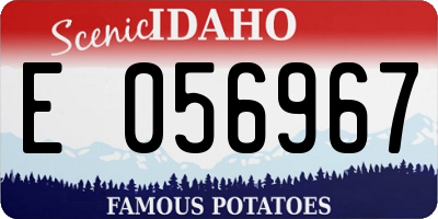 ID license plate E056967