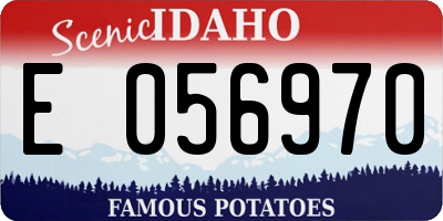 ID license plate E056970