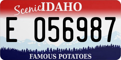 ID license plate E056987