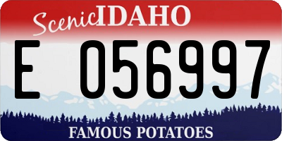 ID license plate E056997