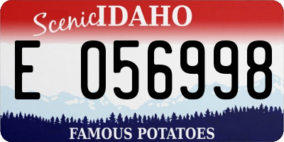 ID license plate E056998