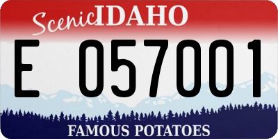 ID license plate E057001