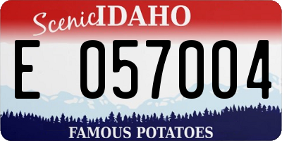 ID license plate E057004