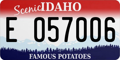 ID license plate E057006