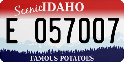 ID license plate E057007