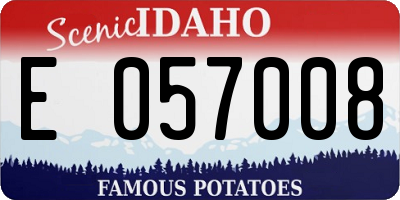 ID license plate E057008