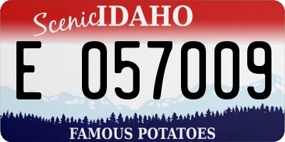 ID license plate E057009