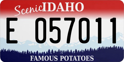 ID license plate E057011