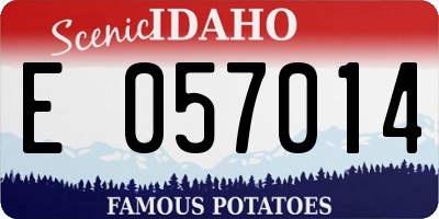 ID license plate E057014