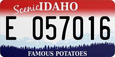 ID license plate E057016
