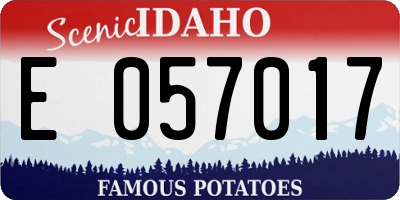 ID license plate E057017