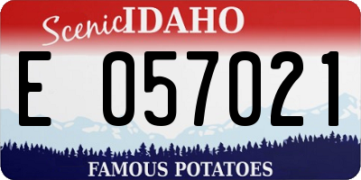 ID license plate E057021