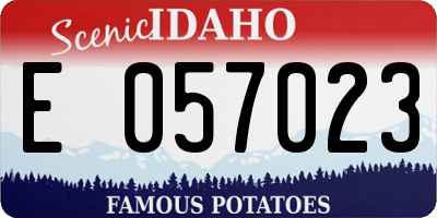 ID license plate E057023