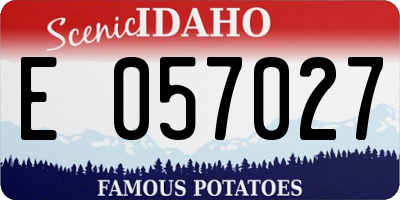 ID license plate E057027