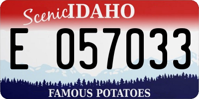 ID license plate E057033
