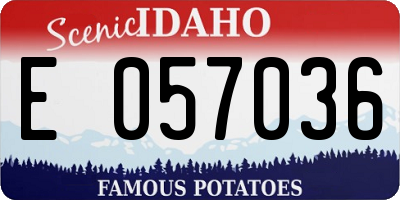 ID license plate E057036