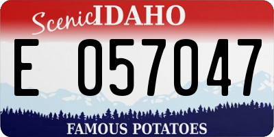 ID license plate E057047