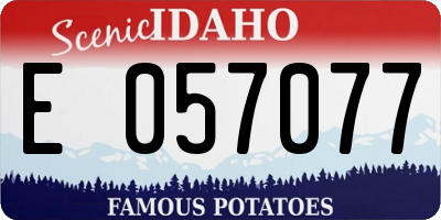 ID license plate E057077