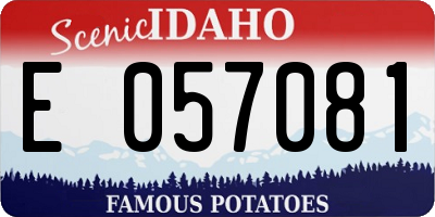 ID license plate E057081