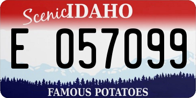 ID license plate E057099