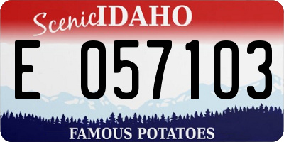 ID license plate E057103