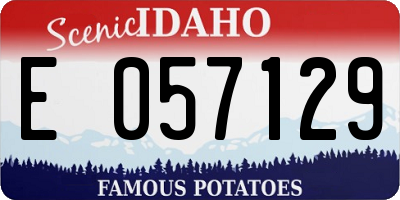 ID license plate E057129