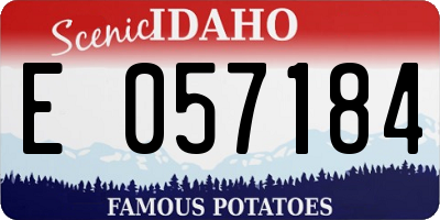 ID license plate E057184