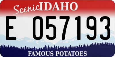 ID license plate E057193