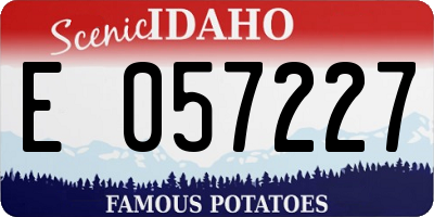 ID license plate E057227
