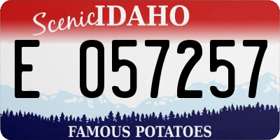 ID license plate E057257