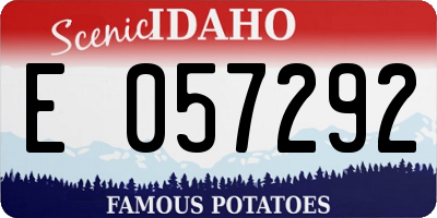 ID license plate E057292