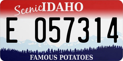 ID license plate E057314