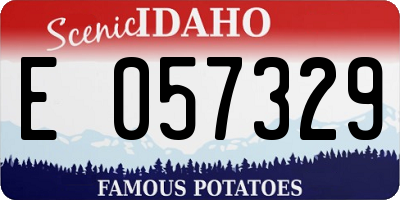 ID license plate E057329